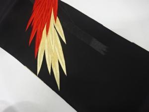 アンティーク　竹笹模様織り出し名古屋帯（着用可）